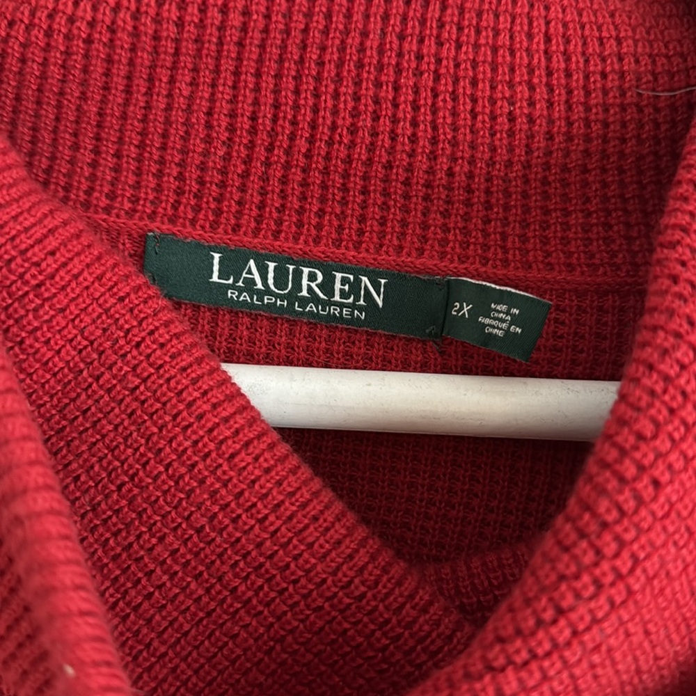 Lauren Ralph Lauren Red Cowl Neck Sweater - Picture 2 of 4